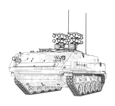 black and white tank outline clip art preview