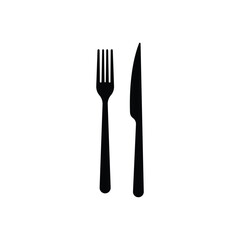 Fork and knife logo icon vector.