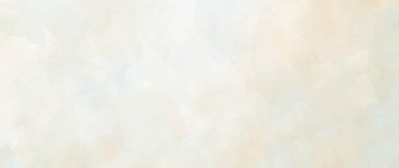 Vector watercolor art background. Old paper. Beige watercolour texture for cards or banner. Pastel color watercolour banner. Stucco. Wall. Brushstrokes and splashes. Painted template for design.
