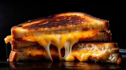 close up of a grilled cheese sandwich