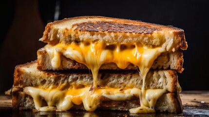 close up of a grilled cheese sandwich - obrazy, fototapety, plakaty