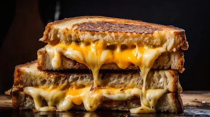 Keuken spatwand met foto close up of a grilled cheese sandwich © Nils