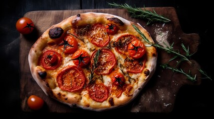 Italian pizza with tomatos