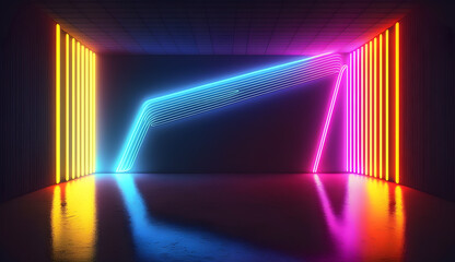 abstract background neon light -AI Generative