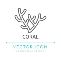 Coral Jewelry Line Icon