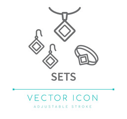 Sets Jewelry Line Icon