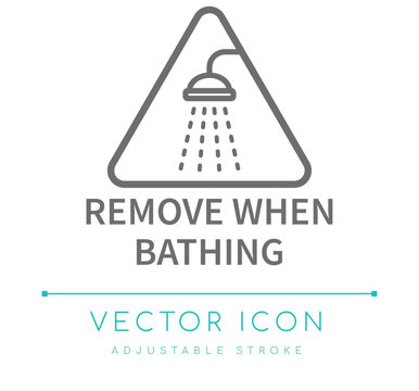Remove When Bathing Jewelry Care Line Icon