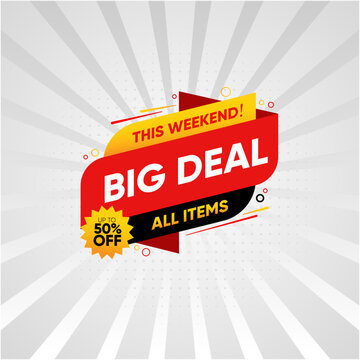 Big Deal advertisement banner design, super sale vector.