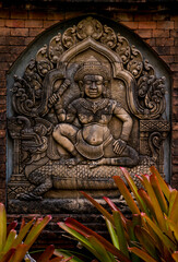 Background and texture of ancient stone wall