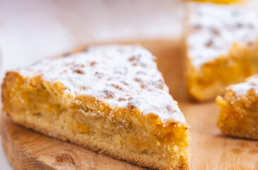 Tasty homemade Organic Apple Pie Dessert on white background