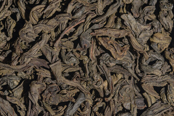 Liściasta czarna herbata w ujęciu makro 