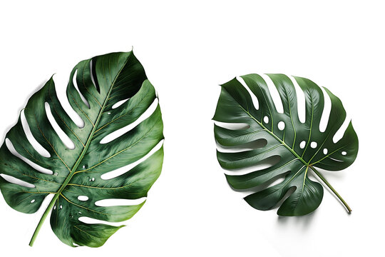 Tropical natural leaves Monstera on isolate background.