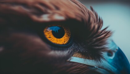 Isolated Intense Eagle Stare. Generative AI