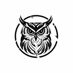 Fototapeta premium Owl Head Tattoo. Generative AI