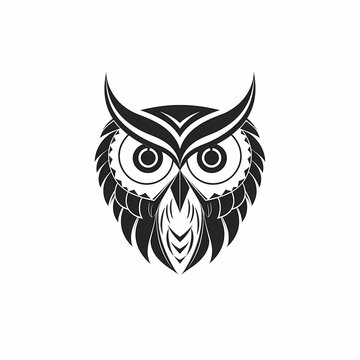 Owl Head Tattoo. Generative AI