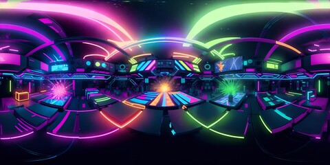 Photo of a futuristic art piece with vibrant neon colors that mesmerize the eyes