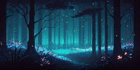 Obraz premium Magic forest, generative ai 
