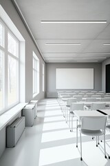 High school classroom interior.  Generative Ai