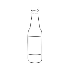 Vector isolated one single simple glass bottle 0.5 l  colorless black and white contour line easy drawing
