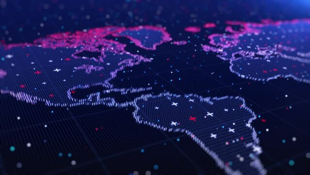 Map wireframe with a location mark technology digital abstract background
