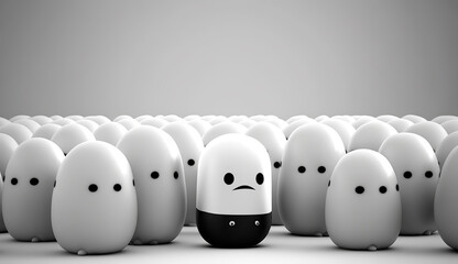 Diversity and anti-bullying training concept. One is different, odd one out. Unique, celebrate diversity. Generative AI