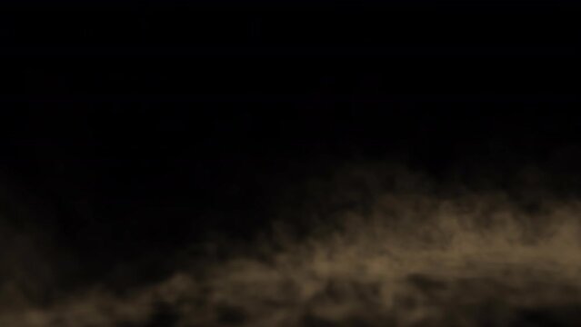 Ground dust smoke blowing on alpha background 