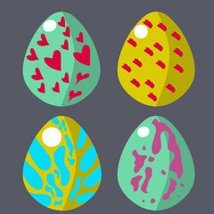 Set Of Colorful Easter Eggs design. Easter design element 