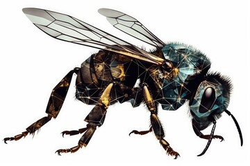 wasp on white background