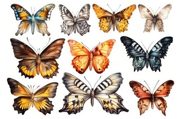 Obraz na płótnie Canvas collection of butterflies