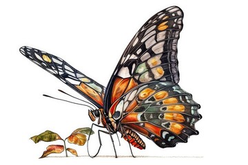 Obraz na płótnie Canvas butterfly on a white background