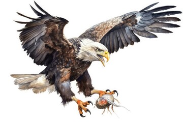 Bald eagle catching prey