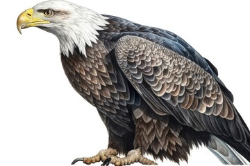 Obraz premium Bald eagle close up isolated on white background