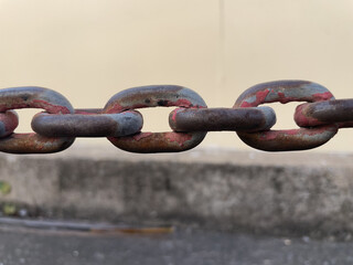 rusty chain and link
