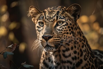 Panthera Purdus Fuskya, Indian Leopard, Tiger Reserve, Madhya Pradesh, India. Generative AI
