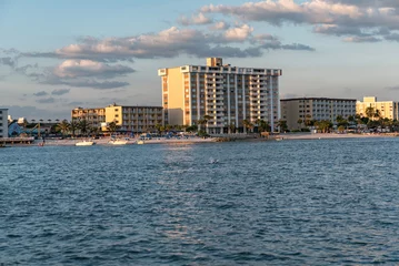 Papier Peint photo Clearwater Beach, Floride Clearwater beach and hotel. Sunset time. Florida. USA
