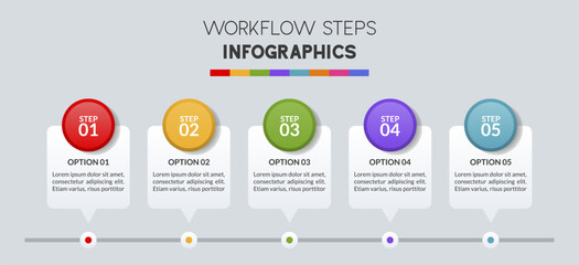 Fototapeta premium Infographics design template and icons with 5 options or 5 steps