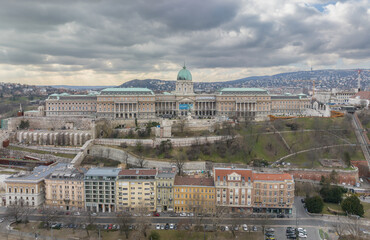 Fototapeta premium Buda Castle in Budapest, Hungary. Palatial venue for the Hungarian National Gallery displays from Gothic altars to sculpture.