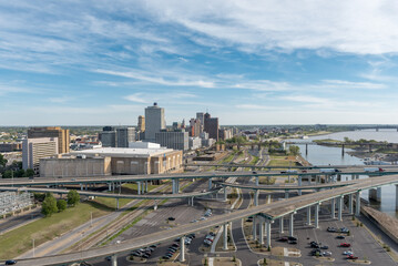 Cityscape and skyline of Memphis city in Tennessee