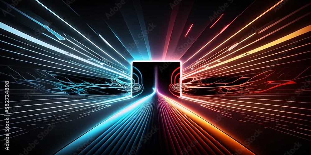 Aufkleber colorful abstract design of cyberspace and network connectivity for background created with generati