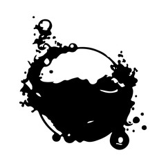 Splashes. Blotter spots. Black liquid paint splash or ink splatter. Abstract grunge background. Vector illustration