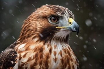 The red tailed hawk (Buteo jamaicensis) is a predatory bird. It primarily breeds in North America and has a wing span of 43 57 inches. Generative AI
