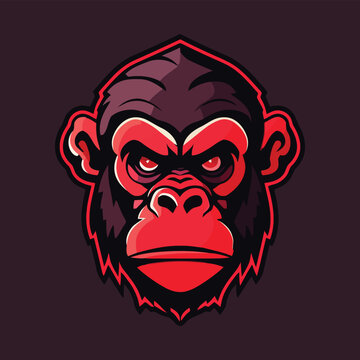 monkey face e sport logo vector