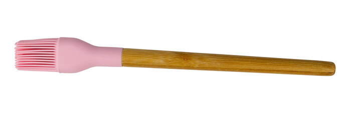Pink silicon bakery and culinary brush isolated from background