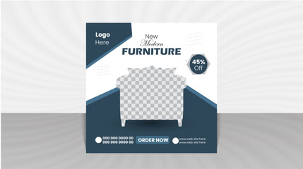 Modern Furniture Social Media Post Template Design