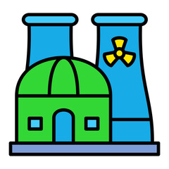 Nuclear Plant Filled Line Icon