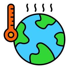 Global Warming Filled Line Icon