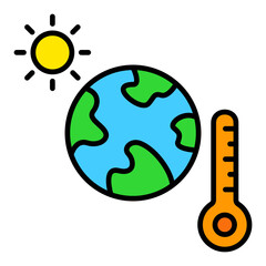 Climate Change Filled Line Icon