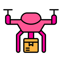 Drone Delivery Filled Line Icon