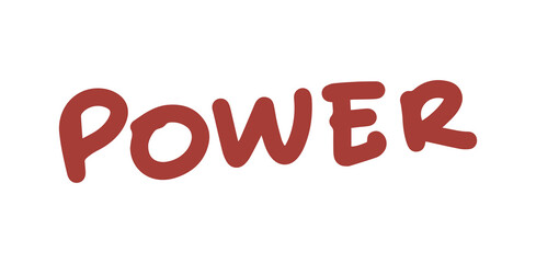 hand lettering of power word 