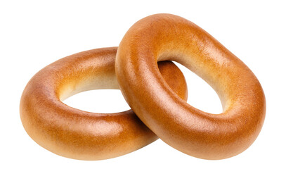 Delicious bread rings (bagels) cut out